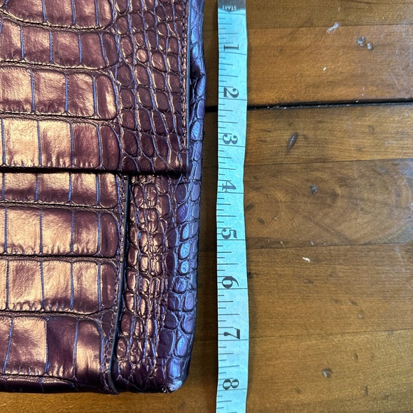 COACH Purple Embossed Leather Reptile Oversized Clutch Mega Wristlet - Picture 10 of 15